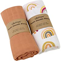 LifeTree Mantas Muselina Bebé- Súper Suave Mantas Envolventes de Muselina- Bambú Algodón Manta Verano Bebe 120x120 cm…
